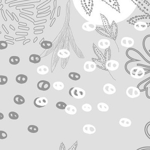 Floral abstraction light-gray