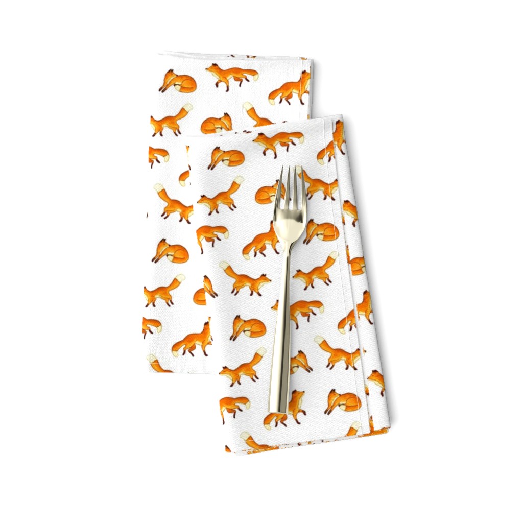 Free Frolicking Foxes on White - Small Scale