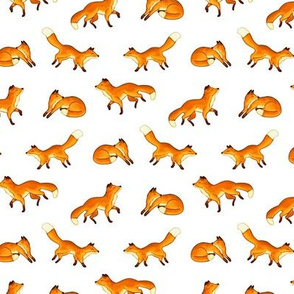Free Frolicking Foxes on White - Small Scale
