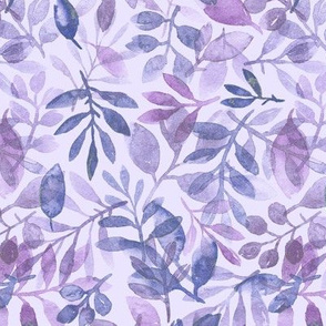 purple watercolor leaves