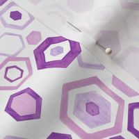 Gouache Hexagons - Pastel Purples - Medium Scale