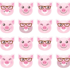 Pink smiling piggies