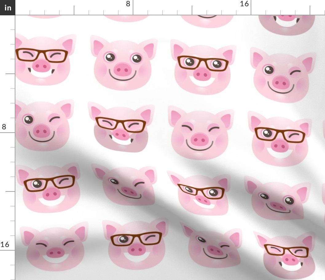 Pink smiling piggies