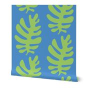 Funky Leaf  (green & deep sky blue)