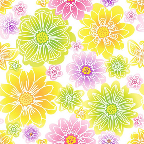 Colorful pastel  floral pattern