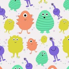 Cute monsters with Stars