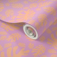 Funky tropical leaf pattern (tangerine & lilac)