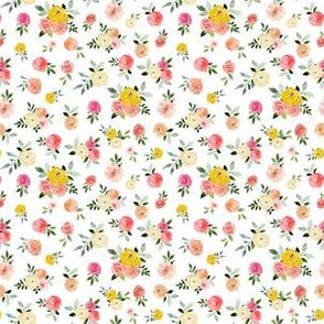 6" Petite Spring Cottage Florals White