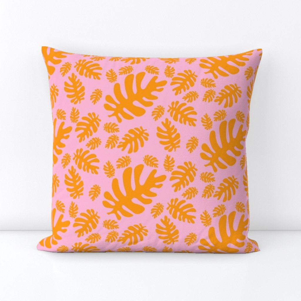 Funky tropical leaf Square Throw Pillow Cover | Spoonflower