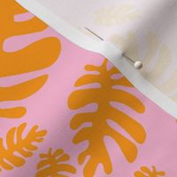 Funky tropical leaf pattern (orange & blush)