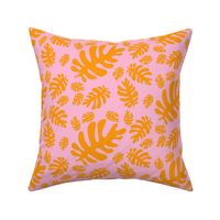 Funky tropical leaf pattern (orange & blush)