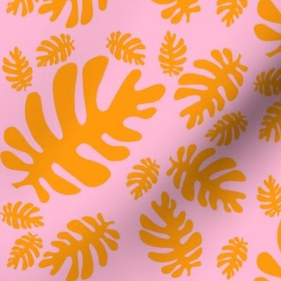 Funky tropical leaf pattern (orange & blush)