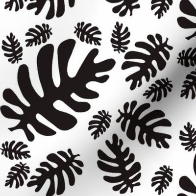 Funky tropical leaf pattern (black & white)