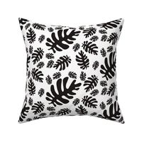 Funky tropical leaf pattern (black & white)