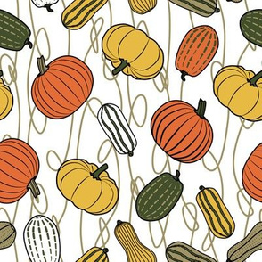 Colorful fun pumpkins seamless pattern print background