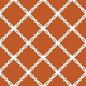 Burnt Orange and Grey Trellis 1