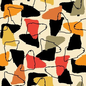 Contrasting colors abstract forms seamless pattern print background