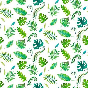 Tropical leaves (White)