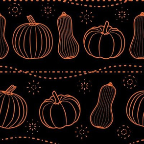 Luminous decorative pumpkin seamless pattern background texture