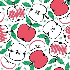  Fun red apples seamless pattern background texture