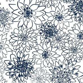 Light Blue and Navy Flowers 2
