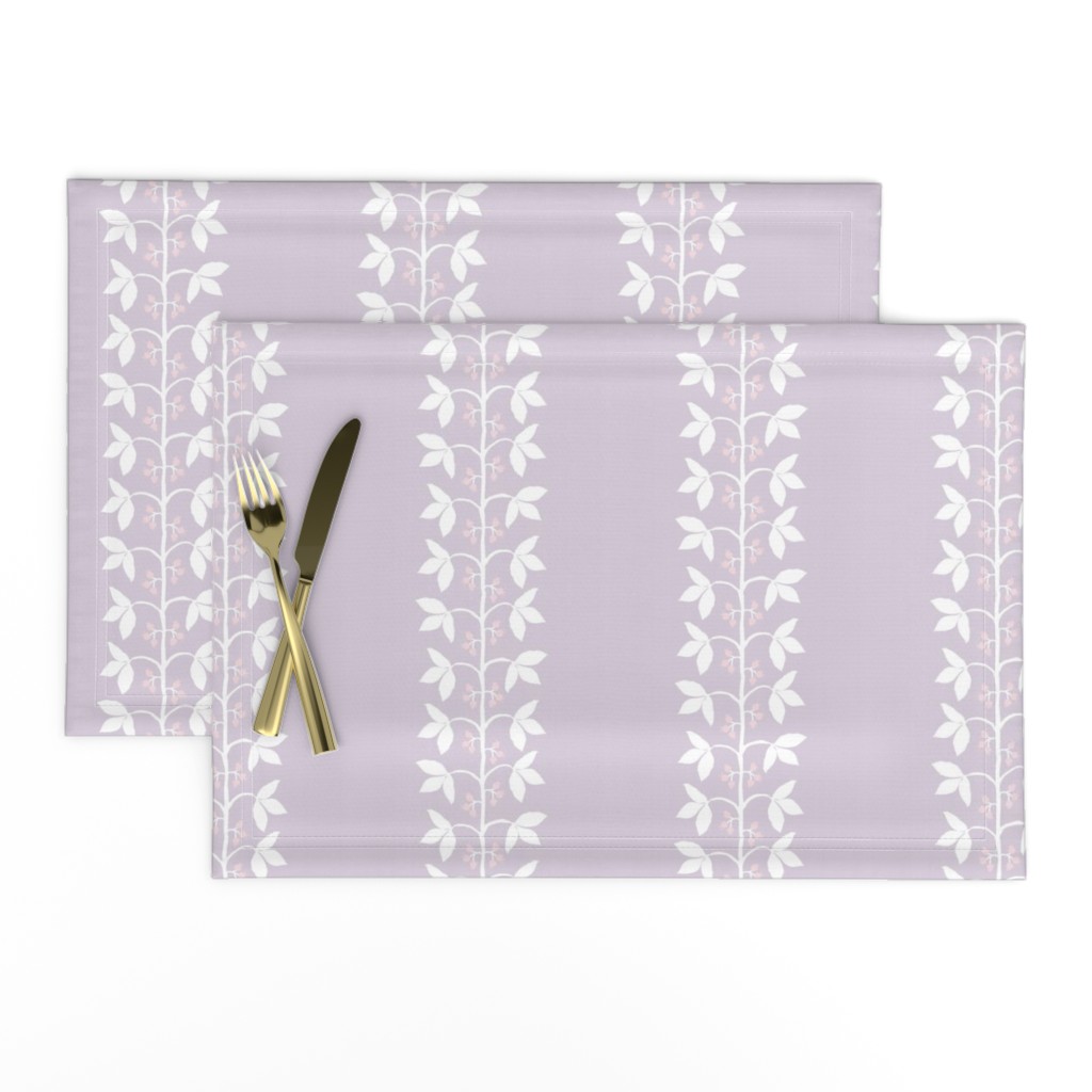 Berry Vine Stripe Lavender and white