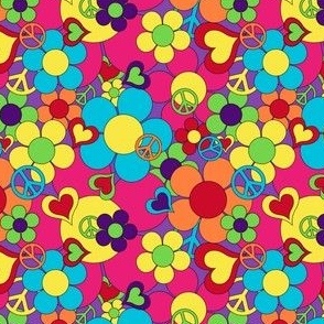 1960s Psychedelic Summer of Love Small Scale