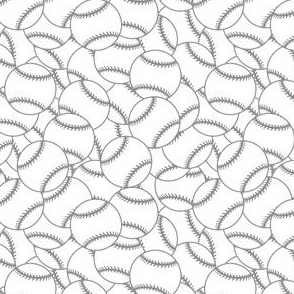 Softball Baseball Pattern in Gray