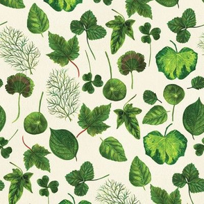 Fabric-sized Green leaves 