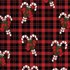 Candy Canes on Plaid