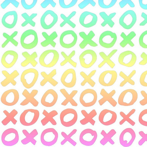 XO rainbow ombré valentine’s day