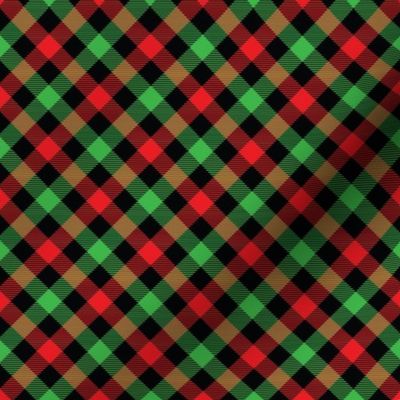 Red and Green Diagonal Plaid