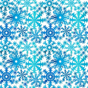 Blue snowflakes, Christmas  fabric