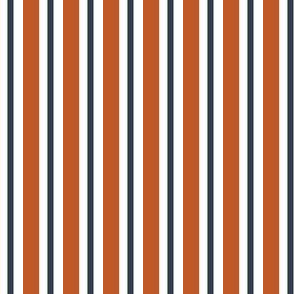 Burnt Orange and Grey Stripe