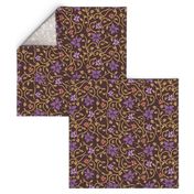 Asian Flowers - Purple & Brown