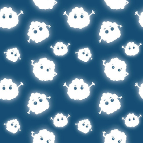 happy fluffy clouds pattern