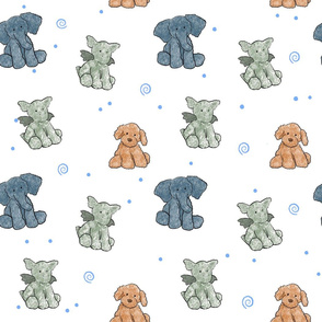 stuffed animal pattern white