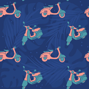 tropical scooter pattern