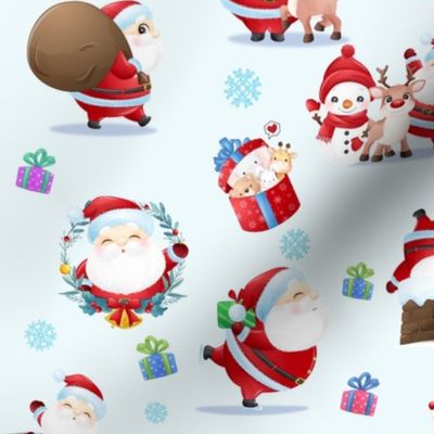 Cute Santa Claus, Christmas Cartoon Santa  Pattern