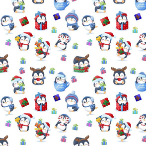 Cute Christmas Penguin Pattern