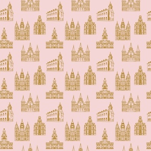 LDS temples on pink
