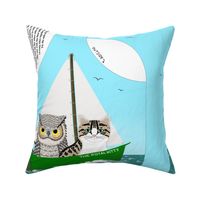 owl and pussycat at sea - small tote