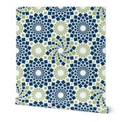 Kaleidoflowers (Navy and Green)