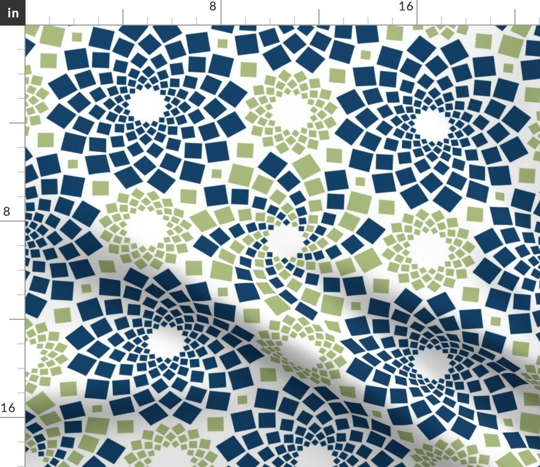 Kaleidoflowers (Navy and Green)