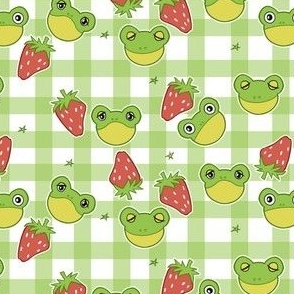 Green Gingham Countrycore Frogs