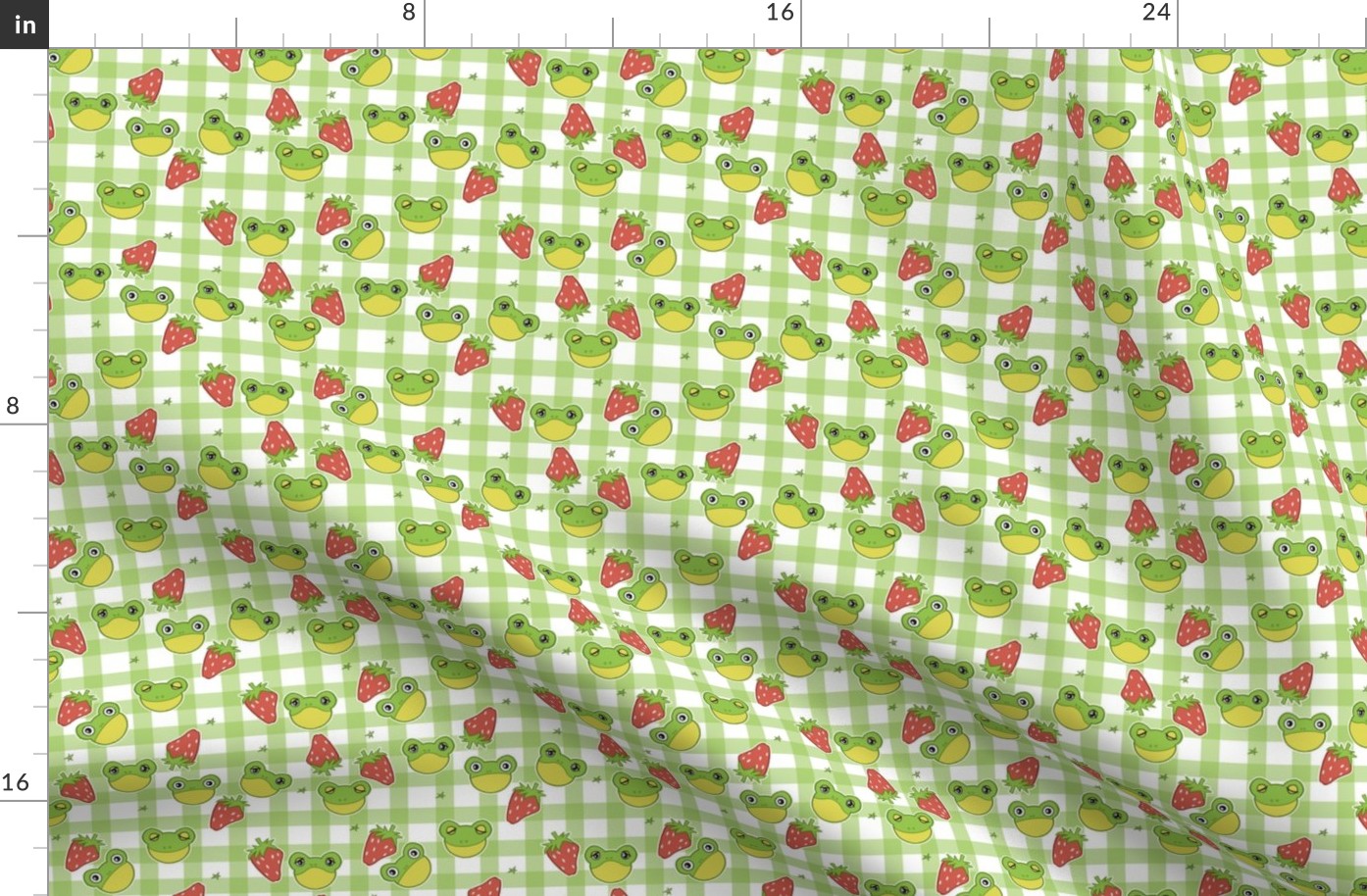 Green Gingham Countrycore Frogs