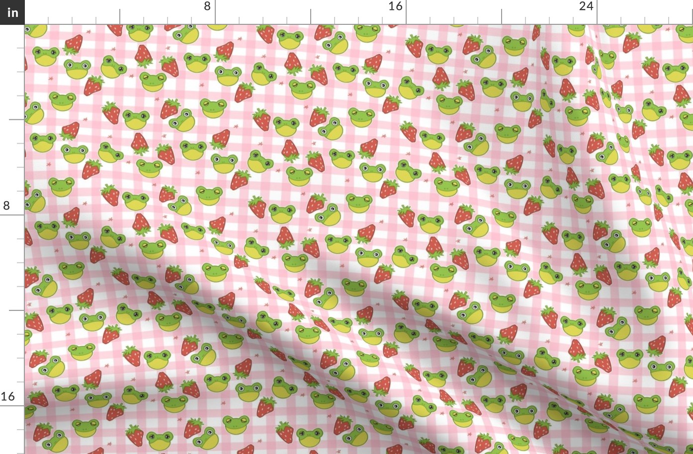 Pink Gingham Countrycore Frogs