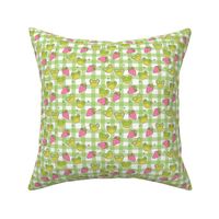 Green Gingham Cottagecore Frogs