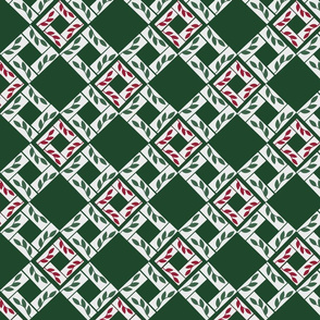 Christmas Lattice Tiles Green 
