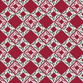 Christmas Lattice Tiles Red 